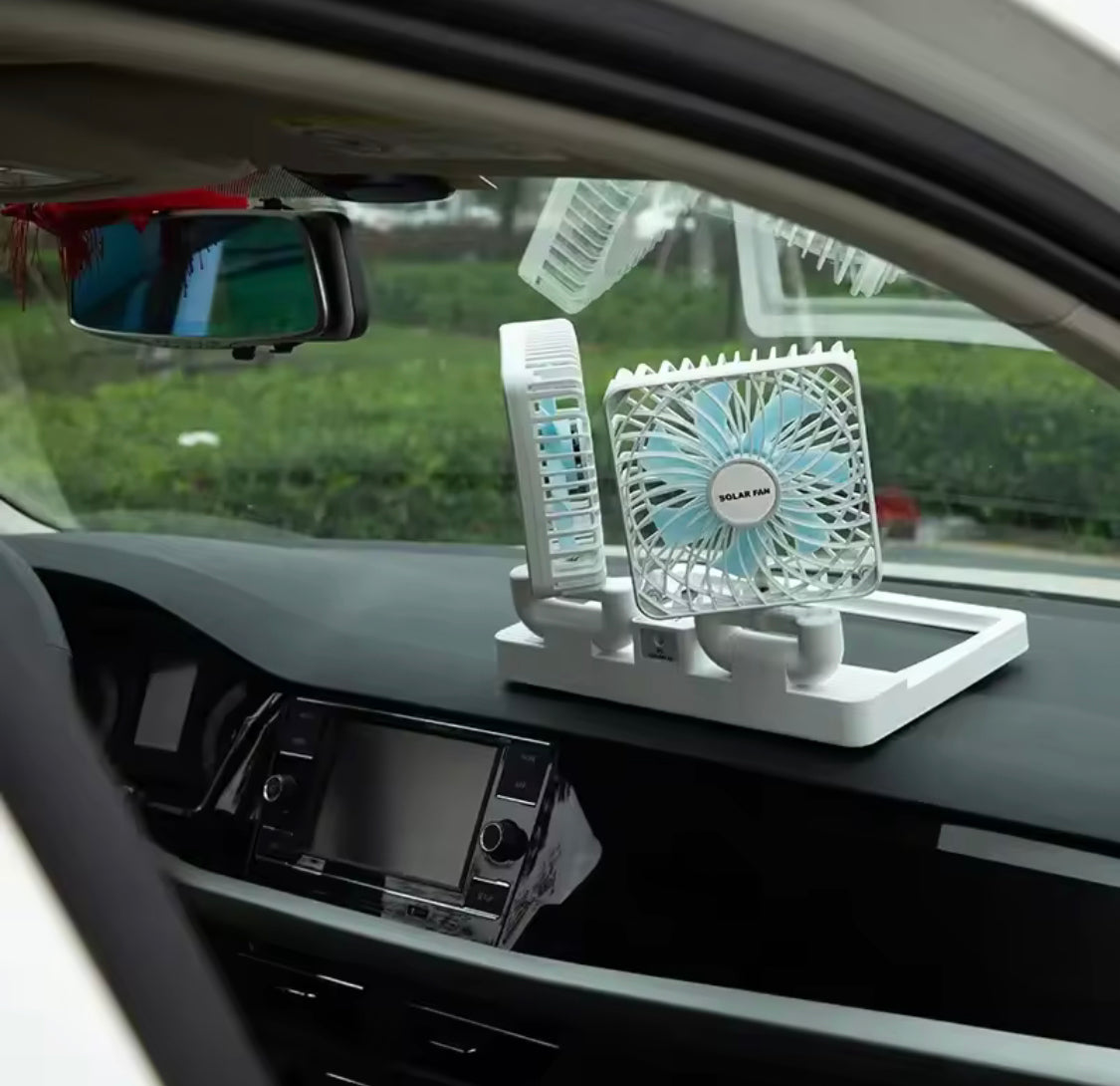 Rechargeable Dual Solar Fan, Small Cooling Ventilator, Rechargeable Outdoor Fan Rechargeable Dual Solar Fan, Small Cooling Ventilator, Rechargeable Outdoor Fan